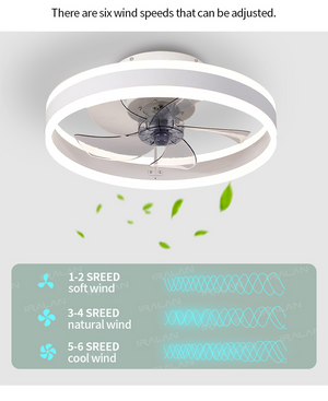Smart LED Quiet Ceiling Fan Light 6-Speed-Ceiling Fans