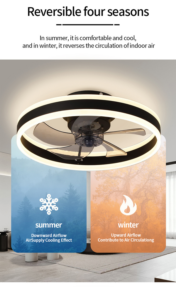 Smart LED Quiet Ceiling Fan Light 6-Speed-Ceiling Fans