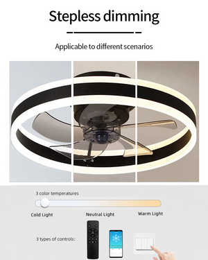 Smart LED Quiet Ceiling Fan Light 6-Speed-Ceiling Fans