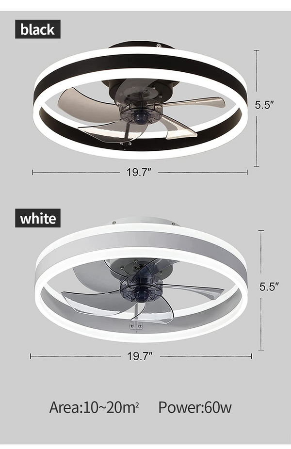 Smart LED Quiet Ceiling Fan Light 6-Speed-Ceiling Fans
