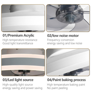 Smart LED Quiet Ceiling Fan Light 6-Speed-Ceiling Fans
