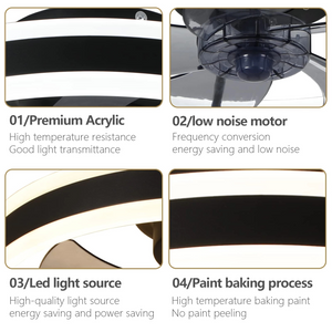 Smart LED Quiet Ceiling Fan Light 6-Speed-Ceiling Fans