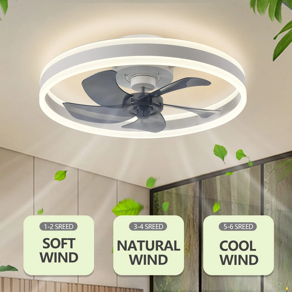 Smart LED Quiet Ceiling Fan Light 6-Speed-Ceiling Fans
