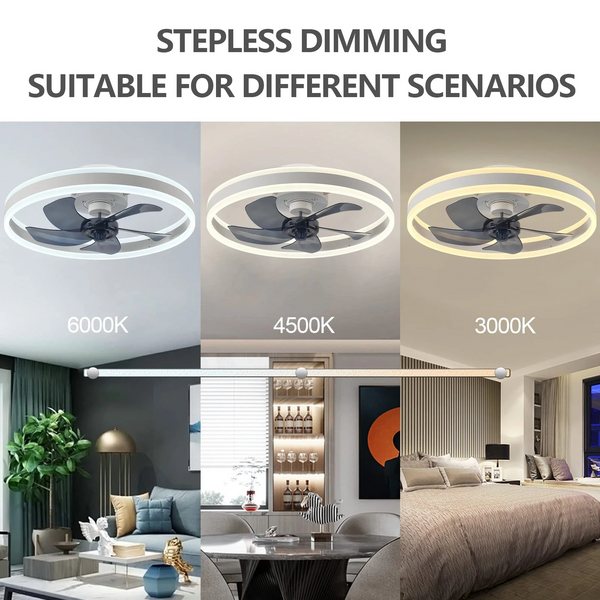 Smart LED Quiet Ceiling Fan Light 6-Speed-Ceiling Fans