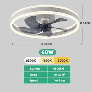 Smart LED Quiet Ceiling Fan Light 6-Speed-Ceiling Fans