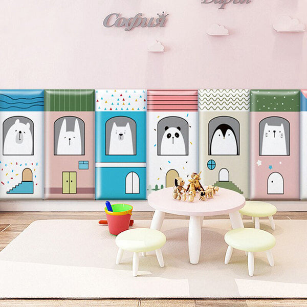 Snow Animal Anti-collision Wall Decoration for Toddlers Room-Anti Collision Padded Wall Stickers