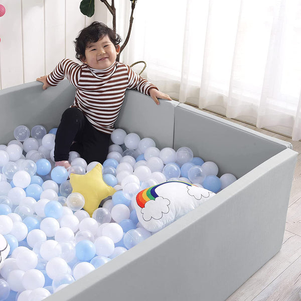 Soft Foam Foldable Grey Ball Pit Crawling Fence Children's Playground-Playpen and Ball Pits
