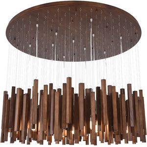 Solid Oak Wood Bars Hanging Chandelier-Ceiling Chandelier