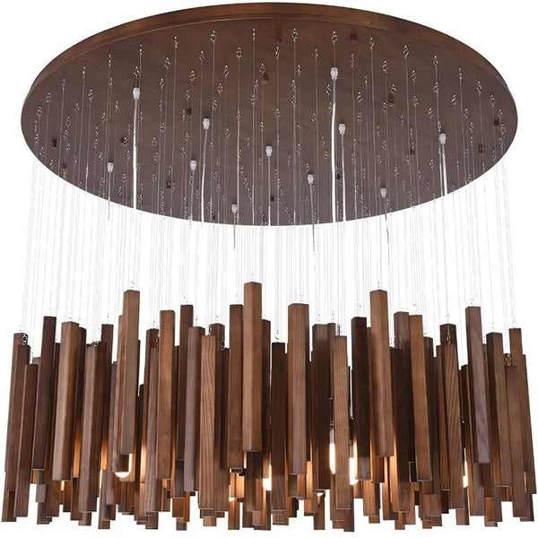 Solid Oak Wood Bars Hanging Chandelier-Ceiling Chandelier