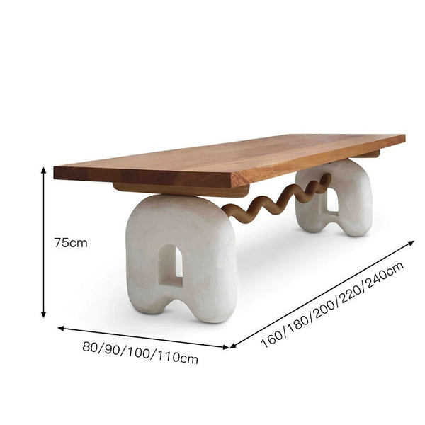 Solid Oak Wood Dining Table-Dining Tables