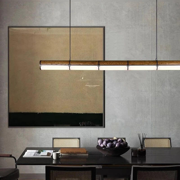 Solid Oak Wood Rod Kitchen Island Lighting-Kitchen Island