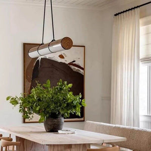 Solid Oak Wood Rod Kitchen Island Lighting-Kitchen Island