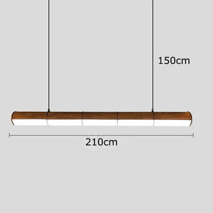 Solid Oak Wood Rod Kitchen Island Lighting-Kitchen Island