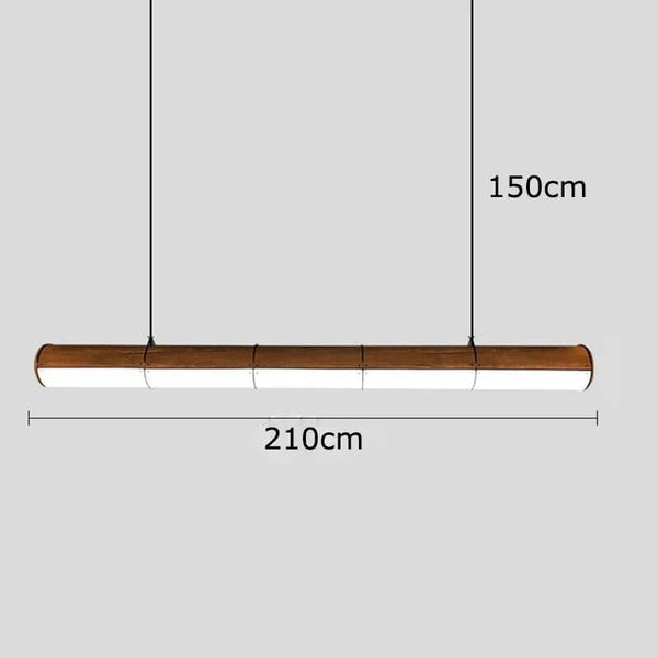 Solid Oak Wood Rod Kitchen Island Lighting-Kitchen Island