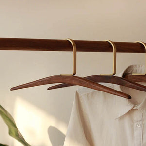 Solid Walnut Wood & Brass High-grade Hangers-Drying Racks & Hangers