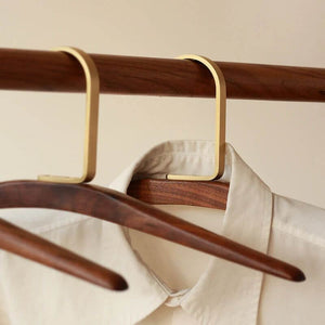 Solid Walnut Wood & Brass High-grade Hangers-Drying Racks & Hangers