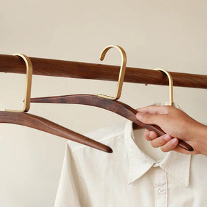 Solid Walnut Wood & Brass High-grade Hangers-Drying Racks & Hangers