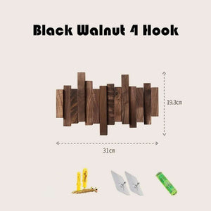 Solid Wood Clothes Hanging Wall Mounted Rack-Drying Racks & Hangers