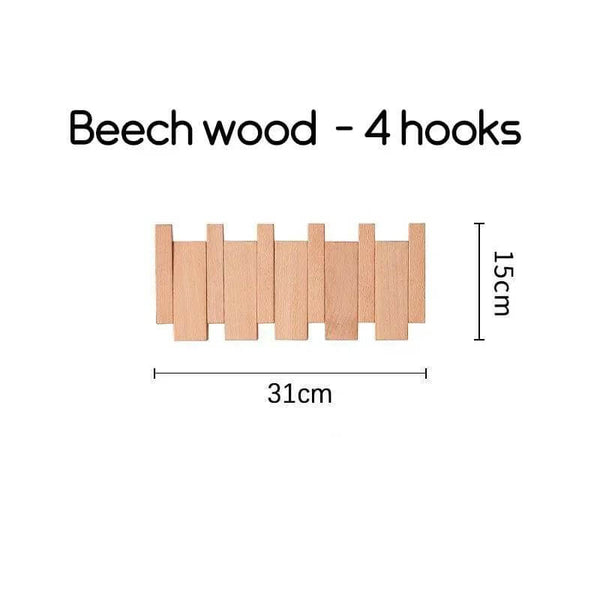 Solid Wood Clothes Hanging Wall Mounted Rack-Drying Racks & Hangers