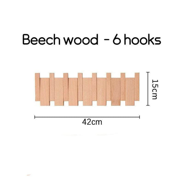 Solid Wood Clothes Hanging Wall Mounted Rack-Drying Racks & Hangers