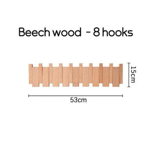 Solid Wood Clothes Hanging Wall Mounted Rack-Drying Racks & Hangers