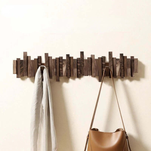 Solid Wood Clothes Hanging Wall Mounted Rack-Drying Racks & Hangers