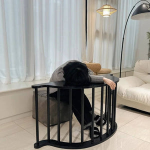 Solid Wood Retro Rocking Chair for Living Room-Recliners