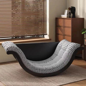 Solid Wood Retro Rocking Chair for Living Room-Recliners