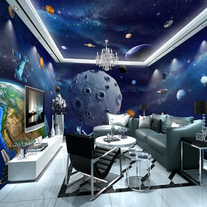 Space Adventure: It's Time to Go to Space Nursery Wallpaper-Kids Room Wallpaper
