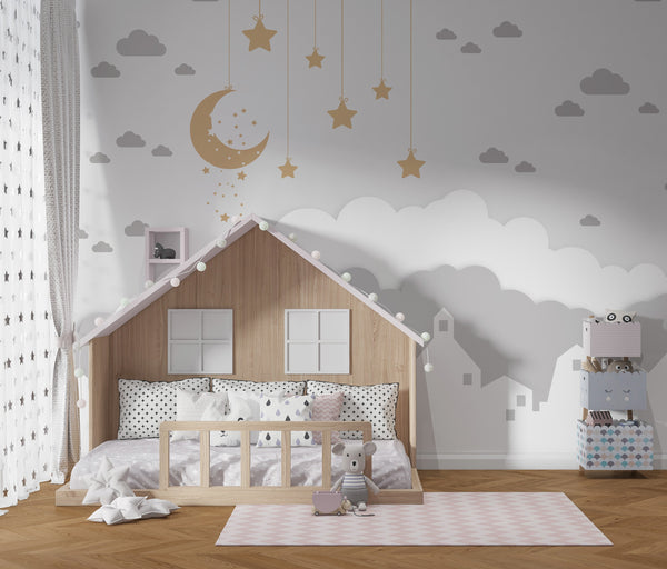 Sparkling Stars - Kids Room Wallpaper Mural-Kids Room Wallpaper