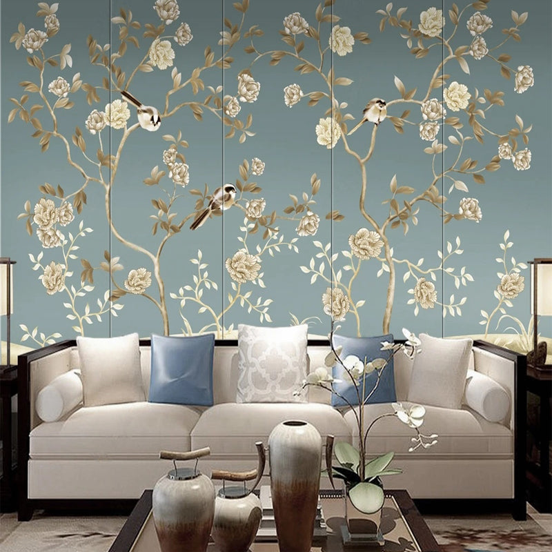 Sparrow Floral Wallpaper - Stunning Designs for Any Space-Flower & Leaf Wallpaper