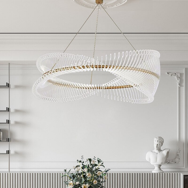 Spiral Acrylic Chandelier: Illuminate with Style-Ceiling Chandelier