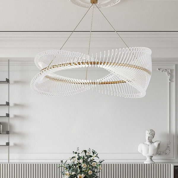 Spiral Acrylic Chandelier: Illuminate with Style-Ceiling Chandelier