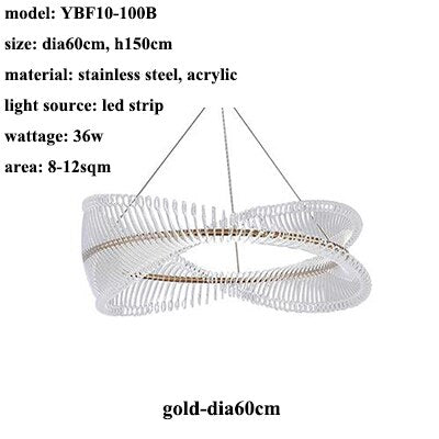 Spiral Acrylic Chandelier: Illuminate with Style-Ceiling Chandelier