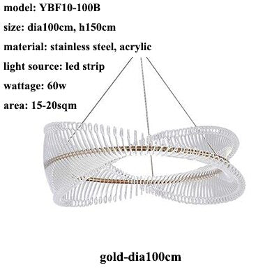 Spiral Acrylic Chandelier: Illuminate with Style-Ceiling Chandelier