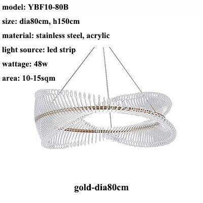 Spiral Acrylic Chandelier: Illuminate with Style-Ceiling Chandelier