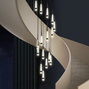 Spiral Cones: Staircase Chandelier - Elegant Lighting-Staircase Chandelier