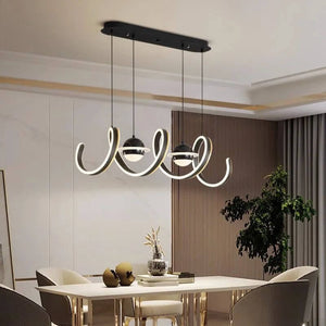 Spiral Rings LED Kitchen Island Chandelier-Kitchen Island
