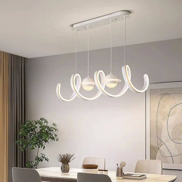 Spiral Rings LED Kitchen Island Chandelier-Kitchen Island