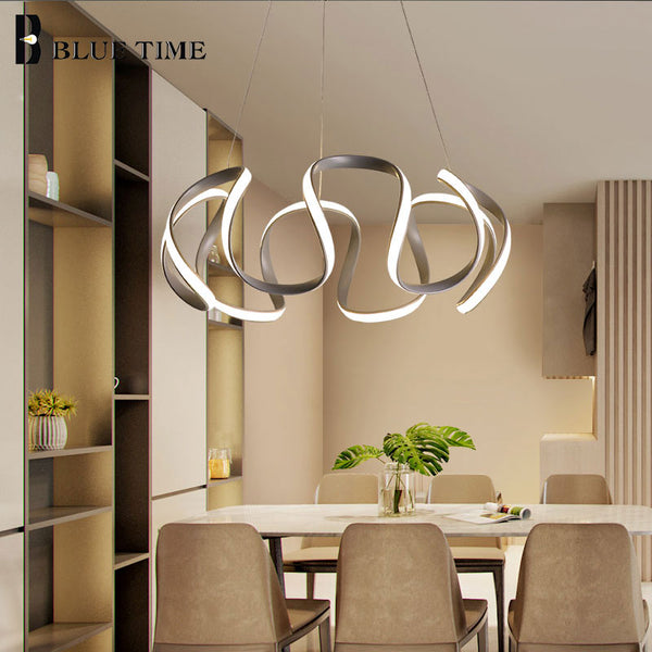 Spiral Wave LED Chandelier: Illuminating Sophistication-Ceiling Chandelier