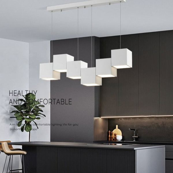 Square Blocks Pendant Light-Kitchen Island