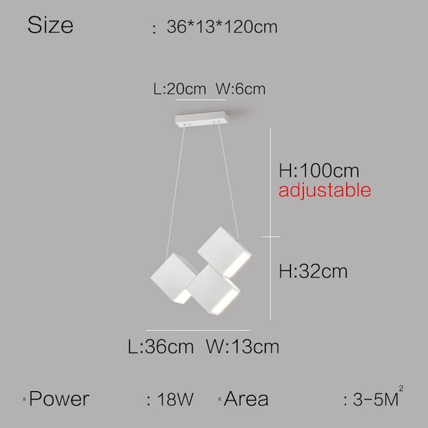 Square Blocks Pendant Light-Kitchen Island