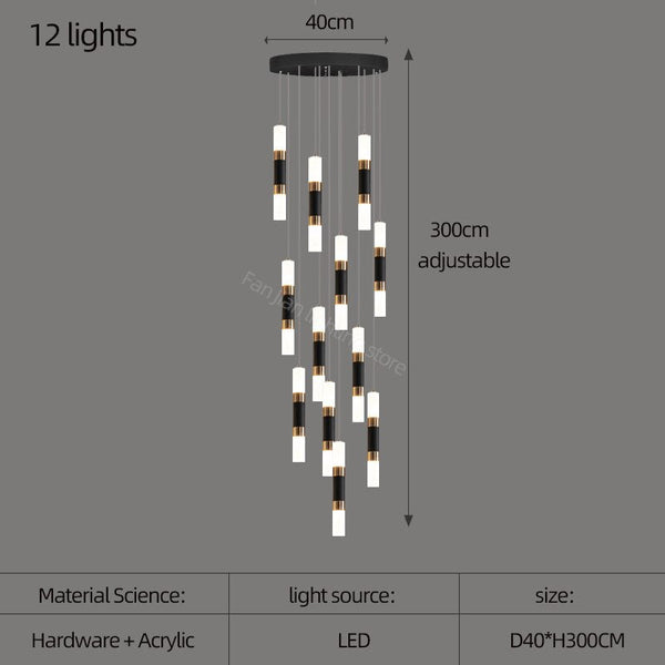 Staircase Chandelier - Illuminate with Acrylic Chandelier-Staircase Chandelier