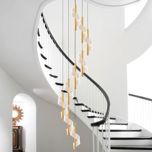 Staircase Spiral Chandelier: Illuminate with Elegance-Staircase Chandelier