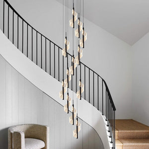 Staircase Spiral Chandelier: Illuminate with Elegance-Staircase Chandelier