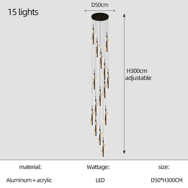 Staircase Spiral Chandelier: Illuminate with Elegance-Staircase Chandelier