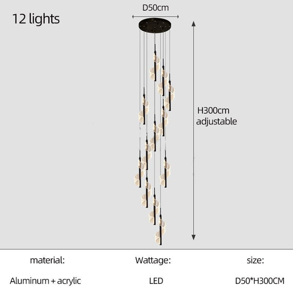 Staircase Spiral Chandelier: Illuminate with Elegance-Staircase Chandelier
