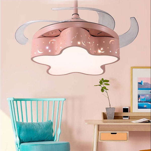 Star LED Light with Fan - Modern Ceiling Fan for Kids Room-Kids Room Nursery Lighting