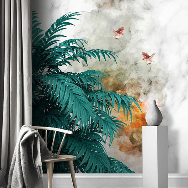 Stormy Winds Wallpaper: Striking Patterns-Flower & Leaf Wallpaper