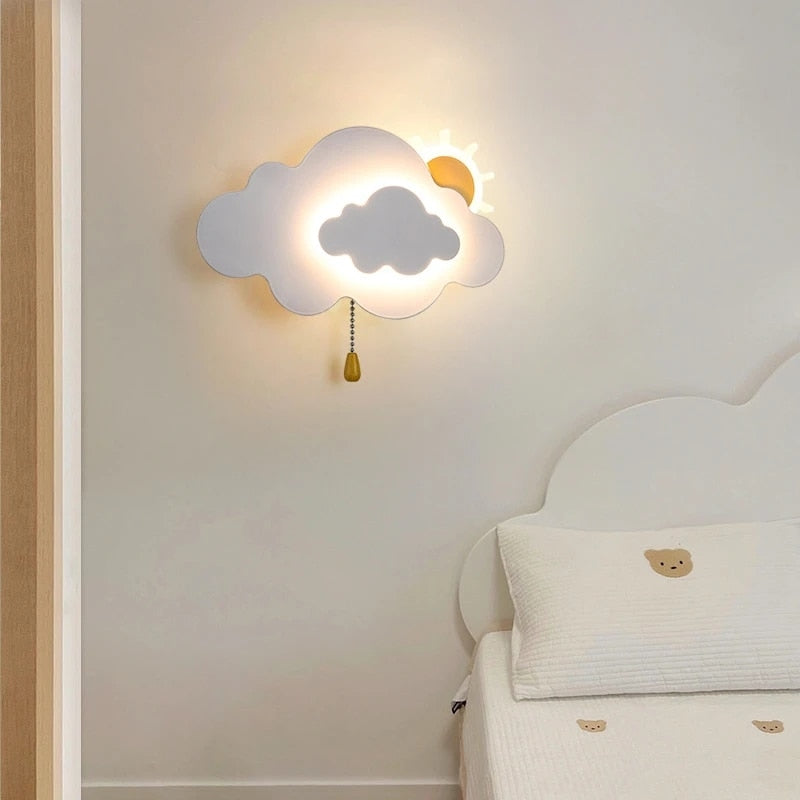 Sun Cloud Night Light Wall Lamp for Kids Room-Kids Room Nursery Lighting